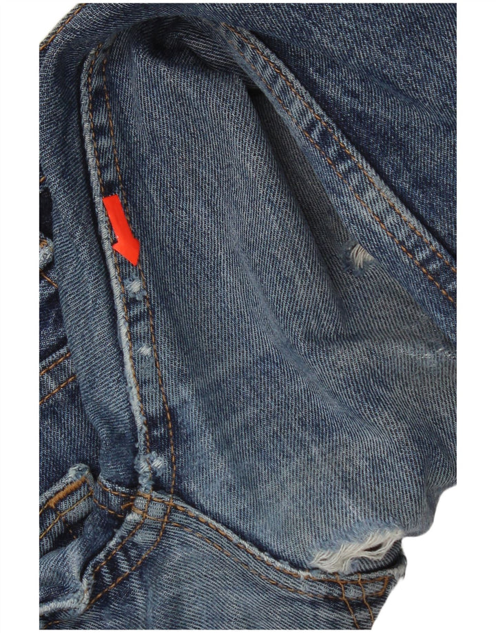 Levi's Mens 505 Distressed Straight Jeans W33 L30 Blue Cotton