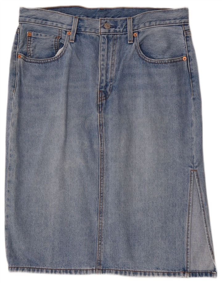 LEVI'S Γυναικεία Τζιν Φούστα W32 Μεγάλη Μπλε Βαμβακερή