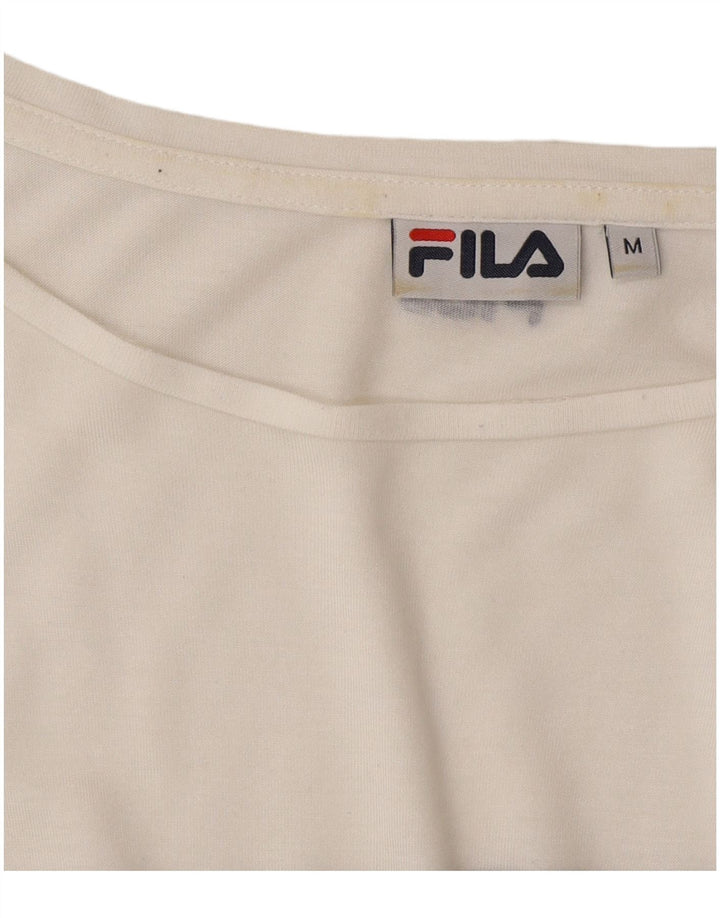Fila γυναικείο μπλουζάκι υπερμεγέθη τοπ UK 14 μεσαίο λευκό ριγέ