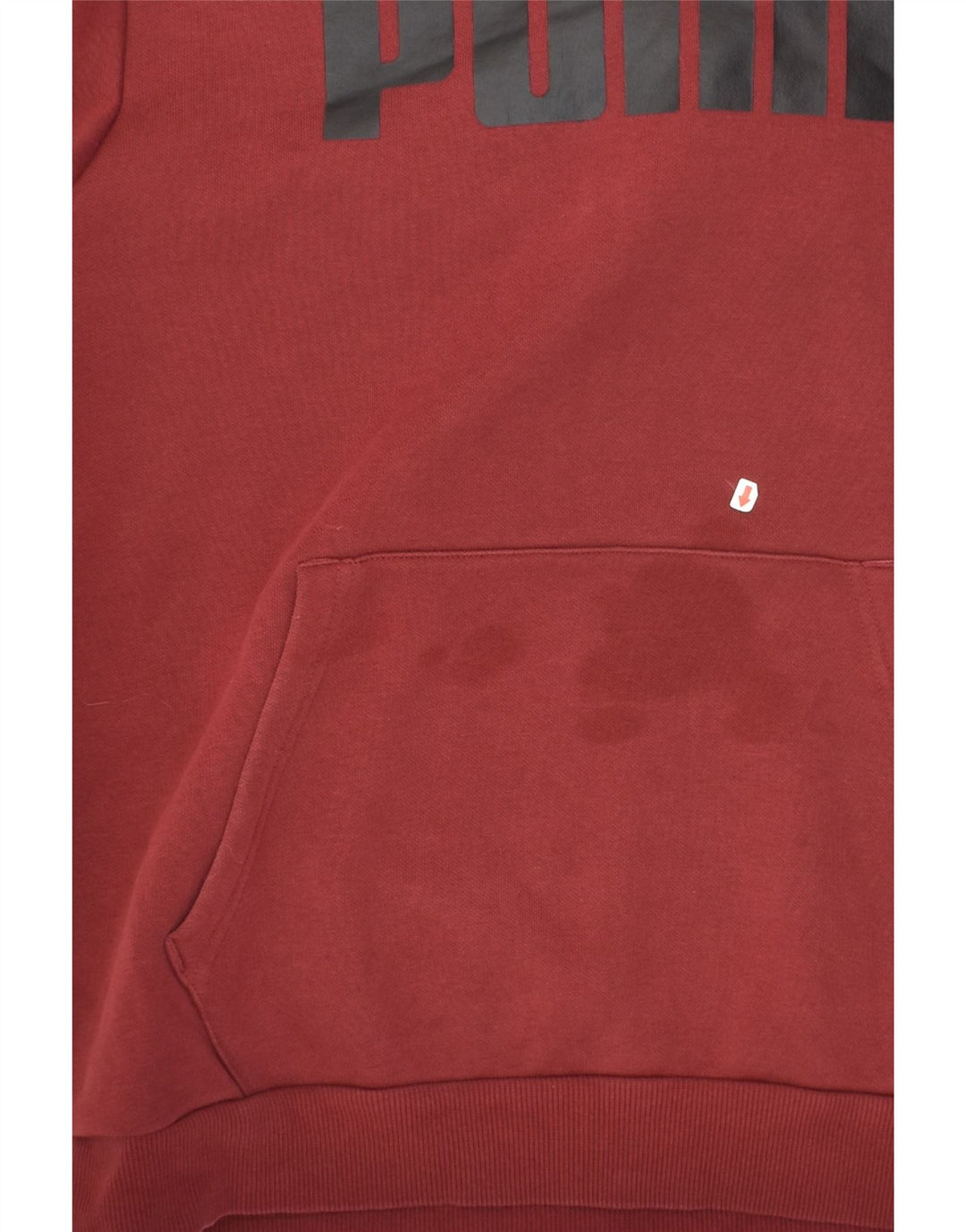 PUMA Mens Graphic Hoodie Jumper Medium Burgundy Cotton | Vintage Puma | Thrift | Second-Hand Puma | Used Clothing | Messina Hembry 