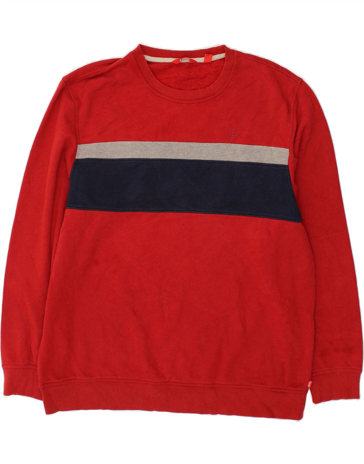IZOD Mens Sweatshirt Jumper XL Red Colourblock Vintage Izod and Second-Hand Izod from Messina Hembry 