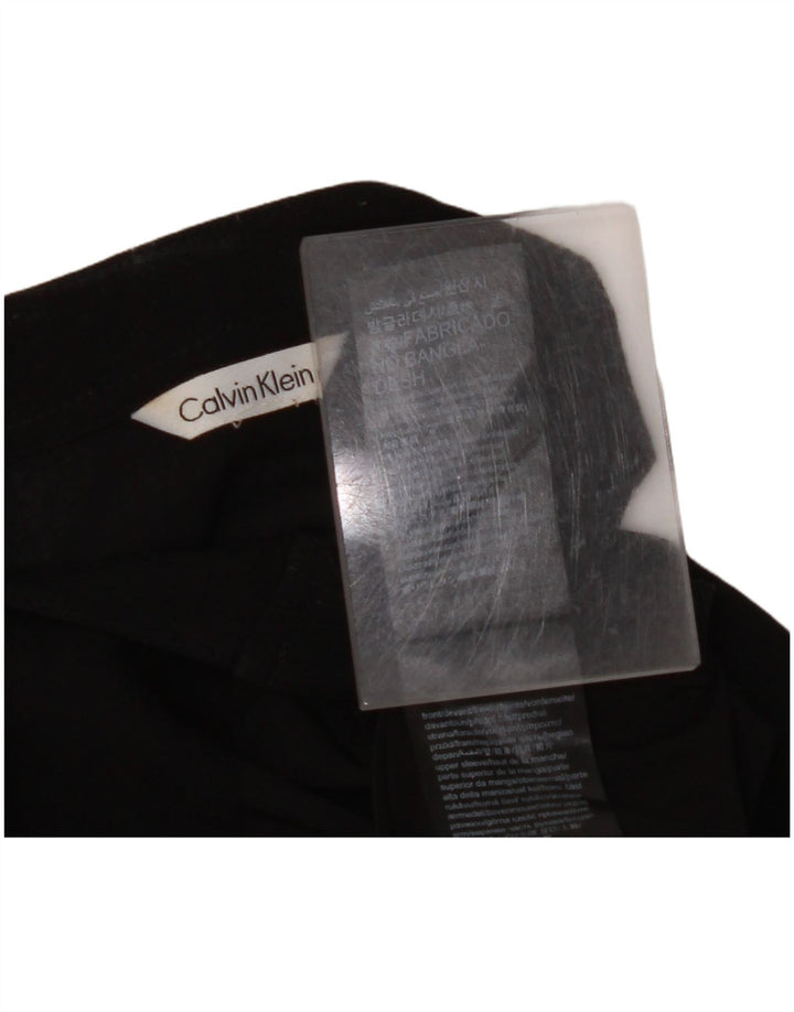 CALVIN KLEIN Γυναικείο πουκάμισο Μπλούζα UK 12 Μεσαίου Μαύρου Πολυεστέρα