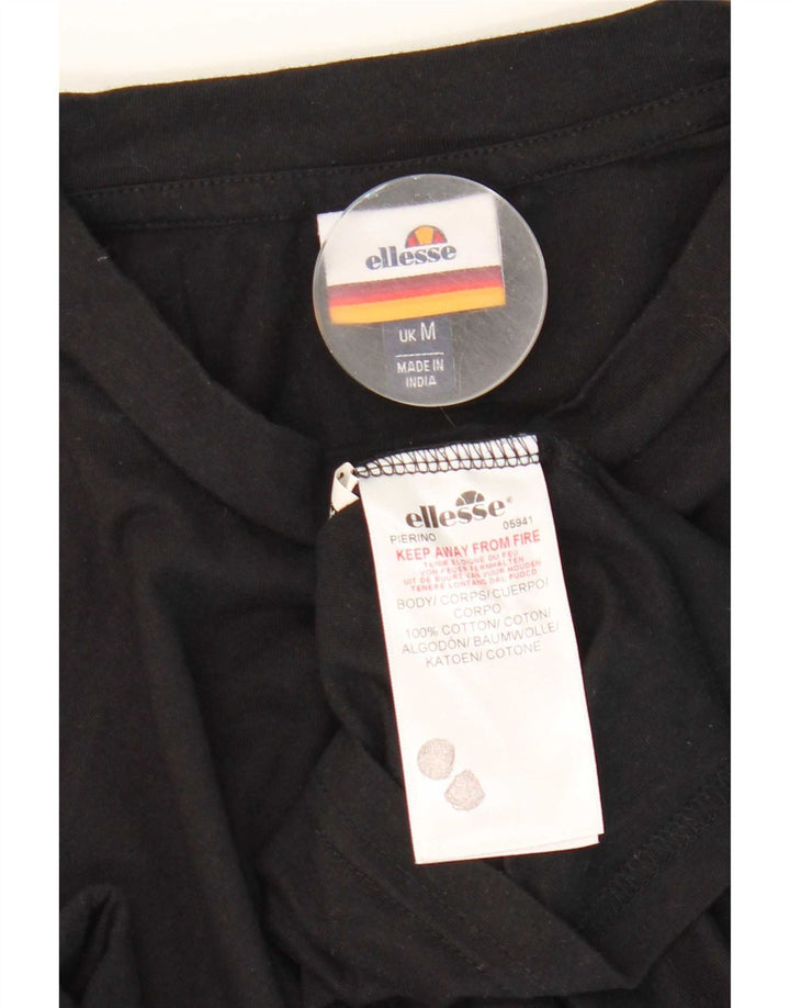 Ανδρικό γραφικό T-Shirt Ellesse Top Μεσαίο μαύρο βαμβακερό