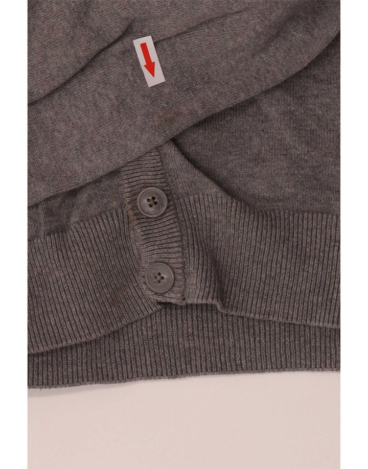 Crew Clothing Ανδρική ζακέτα πουλόβερ Μεσαίο γκρι βαμβακερό