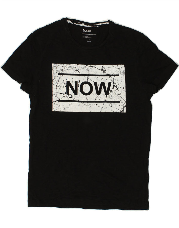 JULES Mens Slim Fit Graphic T-Shirt Top Small Black Cotton | Vintage Jules | Thrift | Second-Hand Jules | Used Clothing | Messina Hembry 
