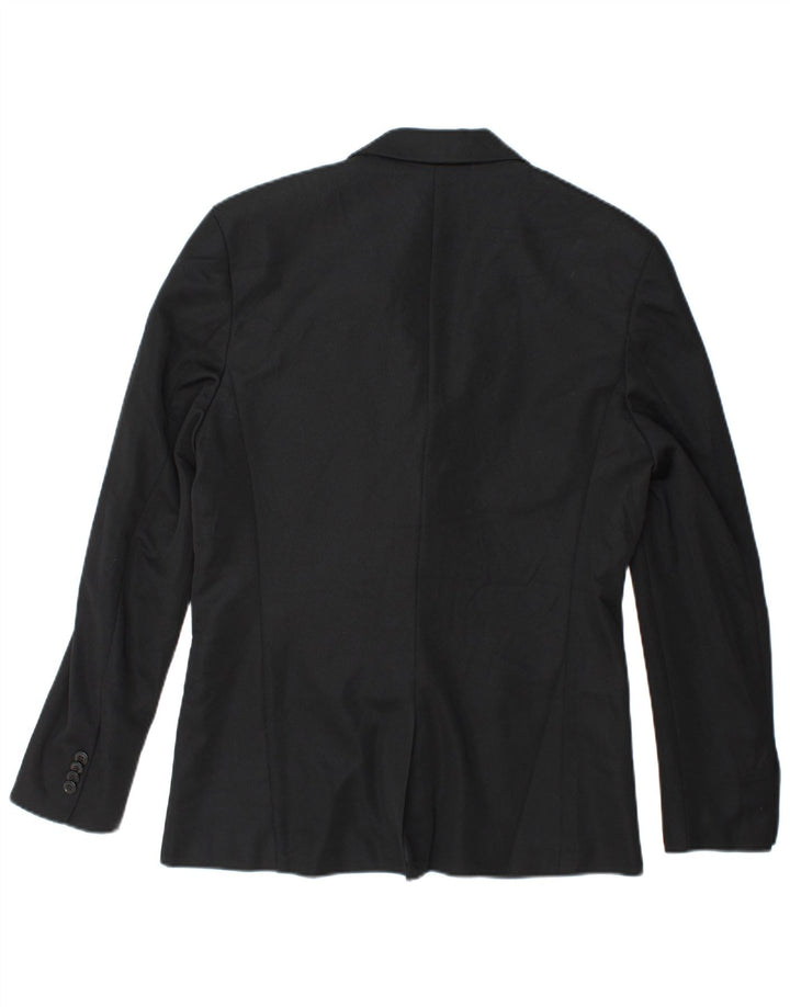 Zara Ανδρικό σακάκι blazer 2 κουμπιών UK 40 μεγάλο μαύρο πολυεστέρα