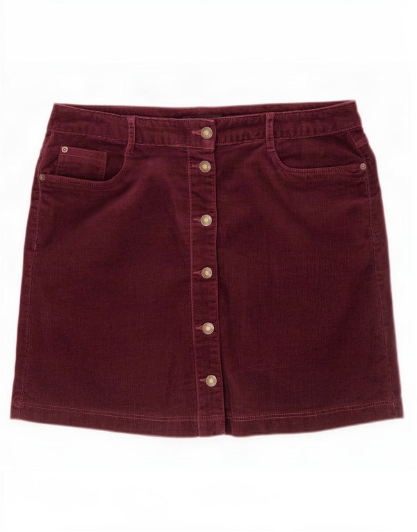 Marks & Spencer Womens Mini Corduroy Skirt UK 14 Large W34 Purple Cotton