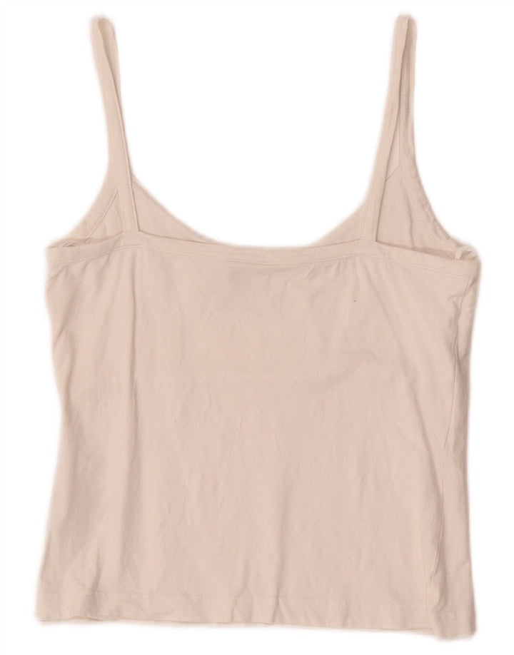 ADIDAS Γυναικείο Crop Cami Top UK 12 Medium Off White Βαμβακερό