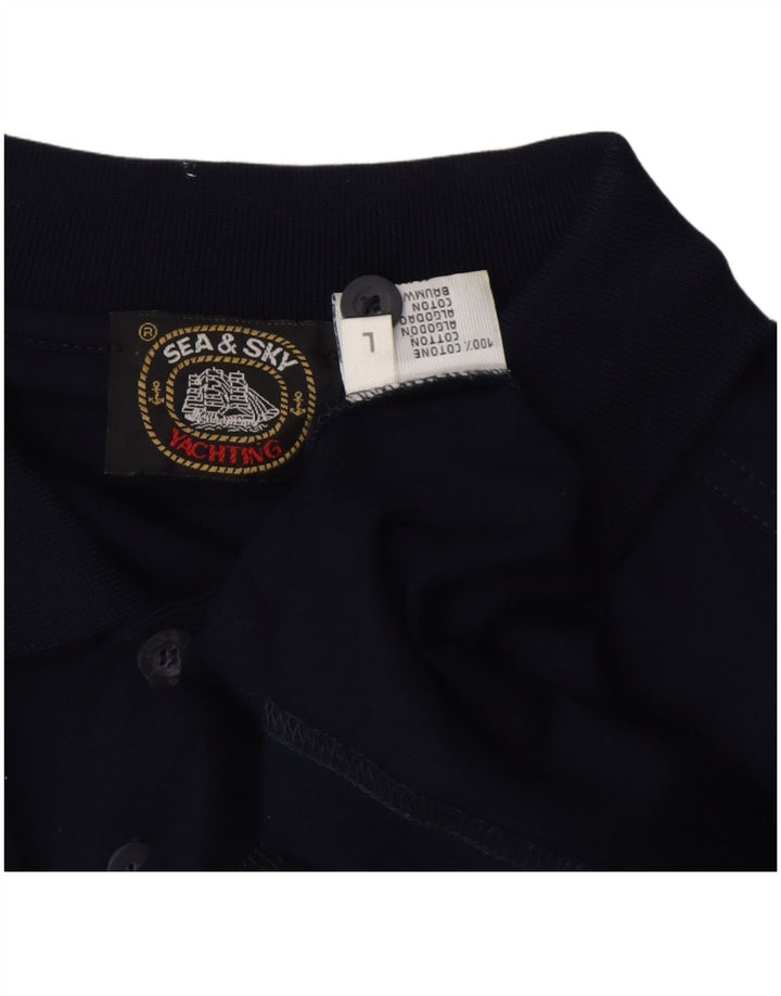 SEA & SKY Ανδρικό Πόλο Μπλουζάκι Μεγάλο Ναυτικό Βαμβακερό