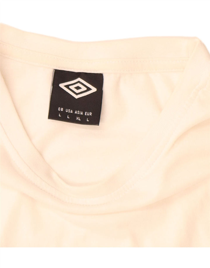 Ανδρικό T-Shirt UMBRO Top μεγάλο λευκό βαμβακερό