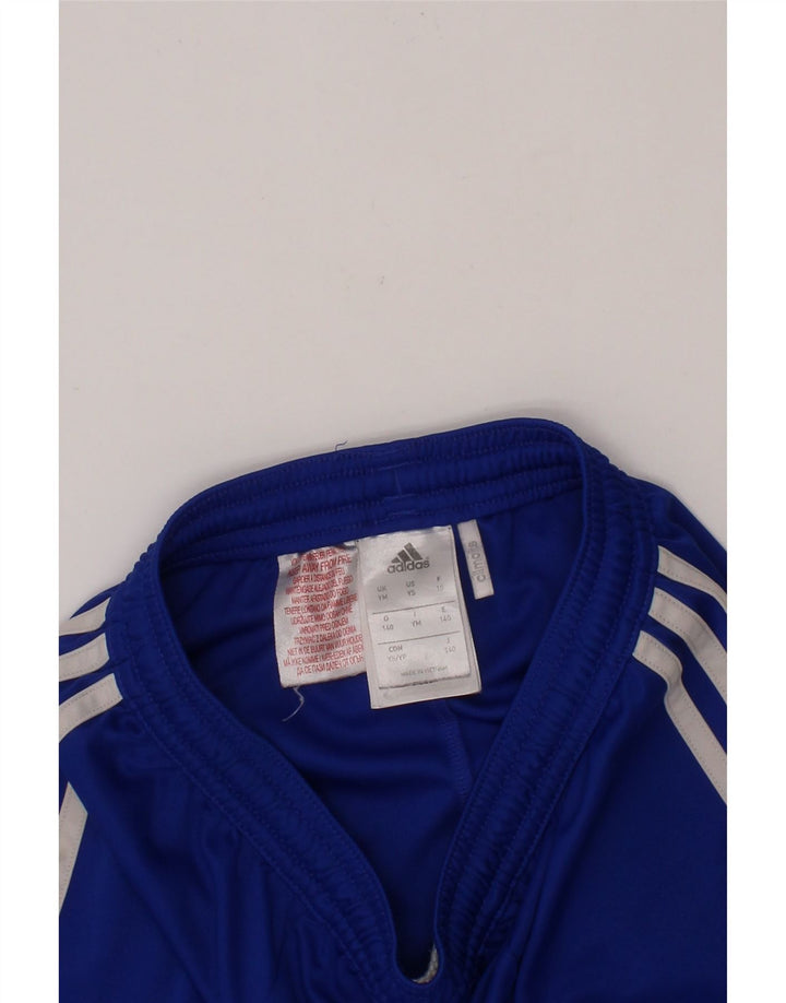 ADIDAS Boys Climalite Sport Shorts 7-8 Years Blue Colourblock Polyester