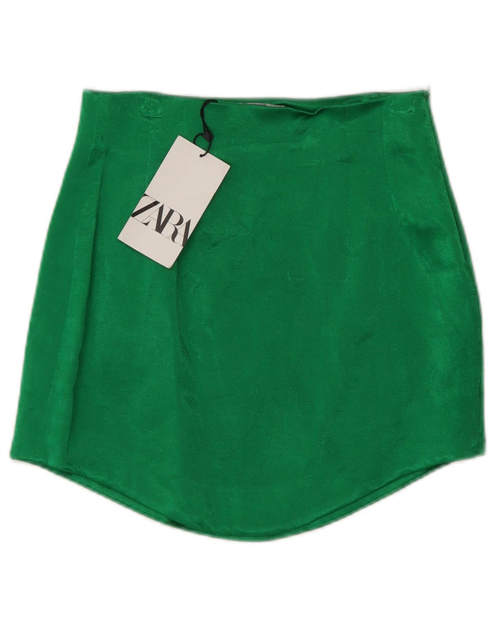 Zara Γυναικεία Μίνι Φούστα XS W24 Πράσινη βισκόζη