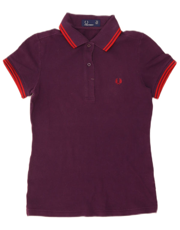 Fred Perry Γυναικείο πουκάμισο πόλο UK 10 Small μωβ βαμβακερό