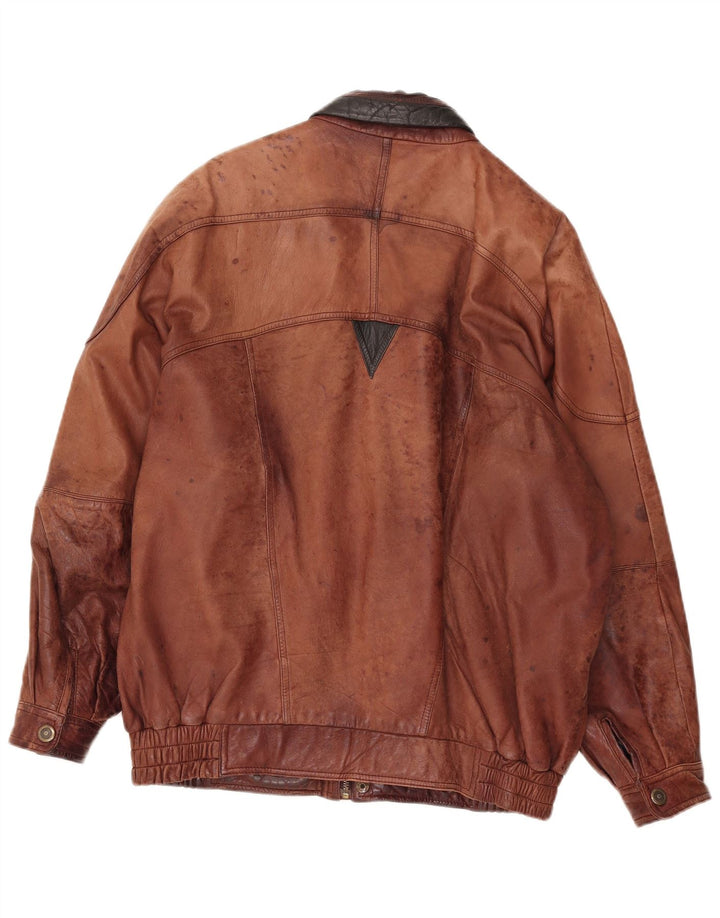 Vintage Ανδρικό Δερμάτινο Μπουφάν UK 42 XL Καφέ Δερμάτινο