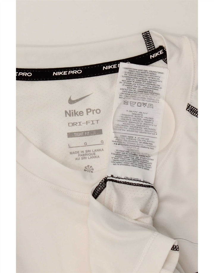 Ανδρικό γραφικό T-Shirt Nike, ανδρικό Dri Fit, μεγάλο λευκό πολυεστέρα