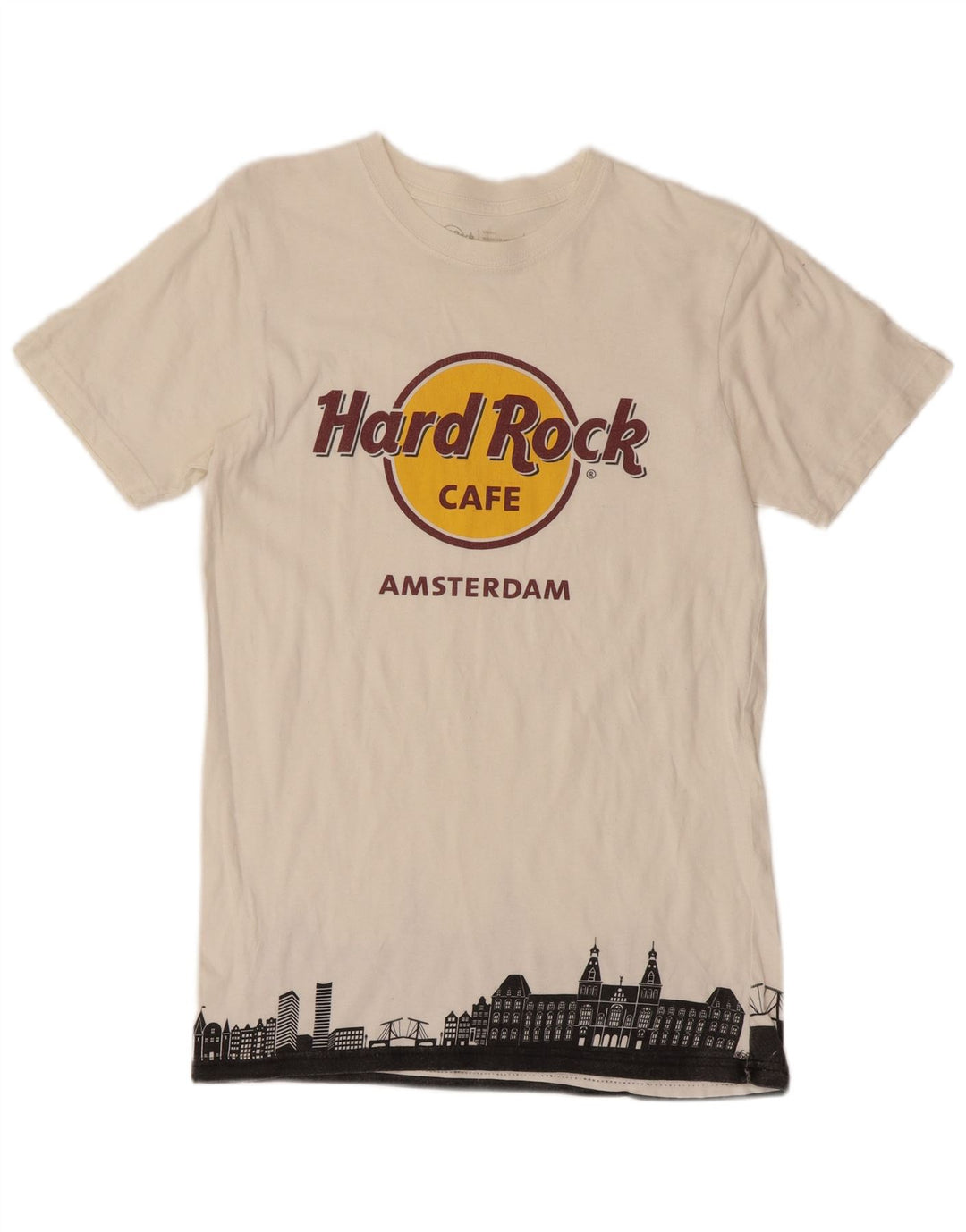 HARD ROCK CAFE Ανδρικό γραφικό μπλουζάκι Amsterdam Μπλουζάκι μικρό λευκό βαμβακερό