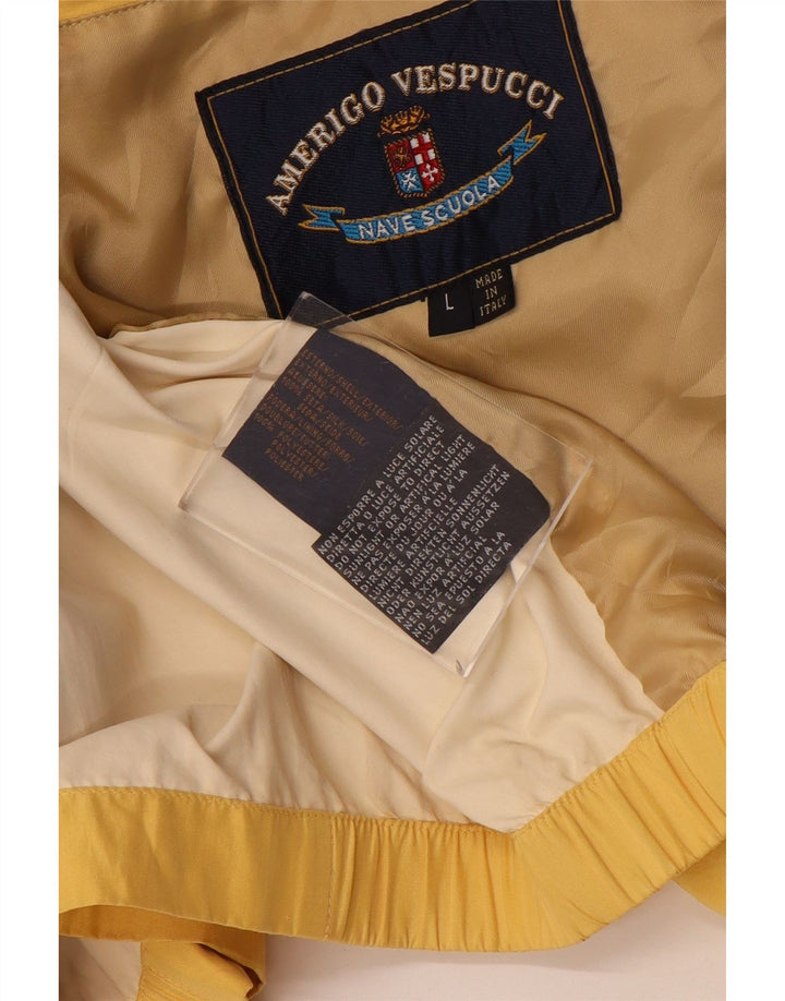 Amerigo Vespucci Ανδρικό Bomber Jacket UK 40 Large Yellow Silk