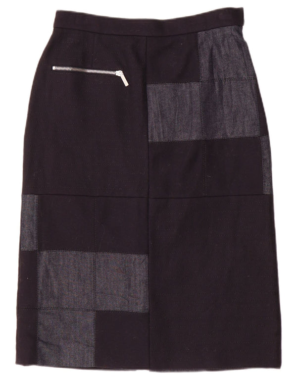 Iceberg Γυναικεία Midi Φούστα IT 40 Small W26 Navy Blue Patchwork Nylon