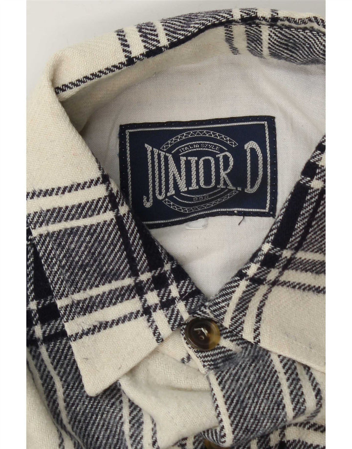 Ανδρικό φανελένιο πουκάμισο Junior.D XL Off White καρό