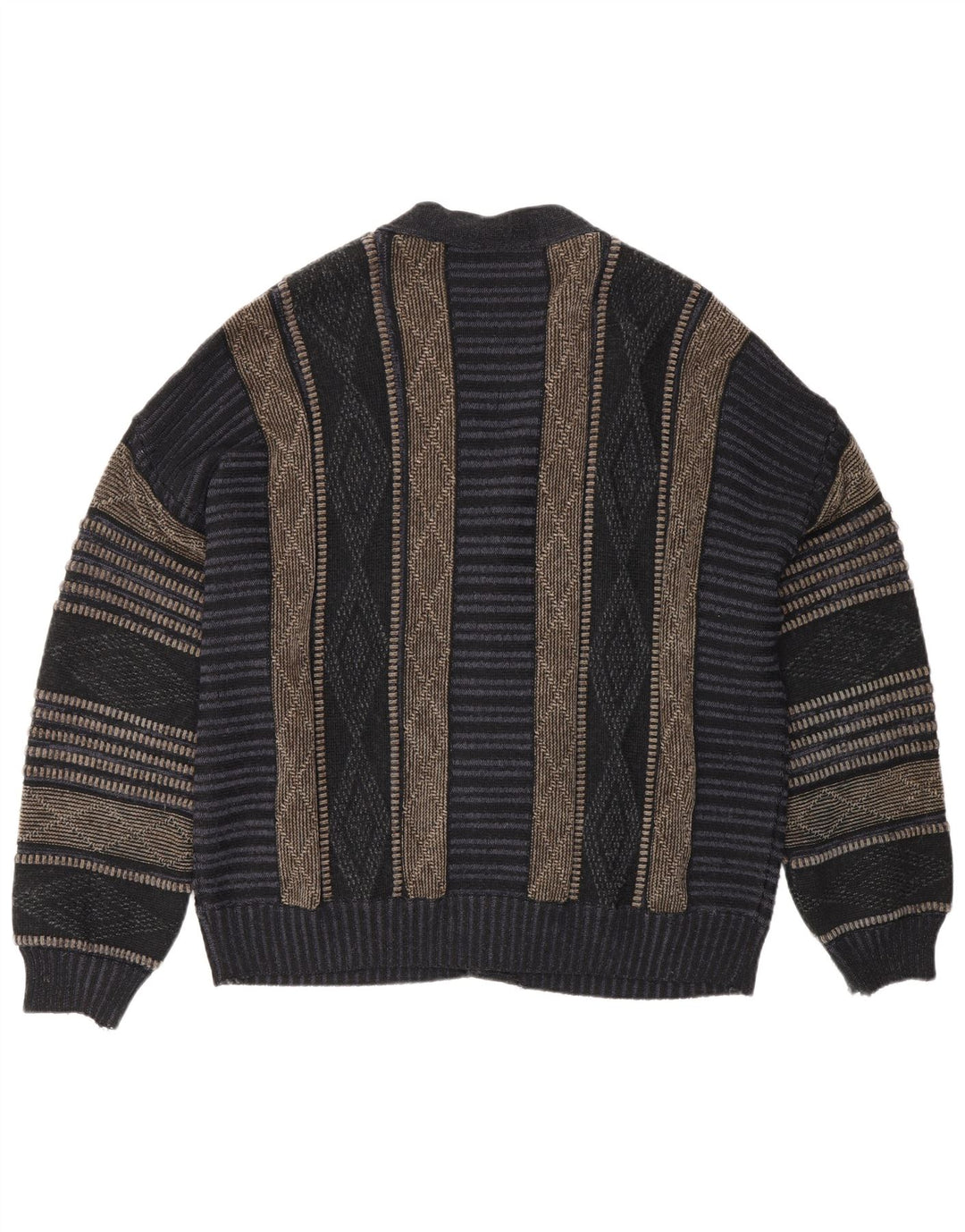Ανδρικό πουλόβερ Fiume Cardigan IT 50 Medium Navy Blue Argyle/Diamond Acrylic
