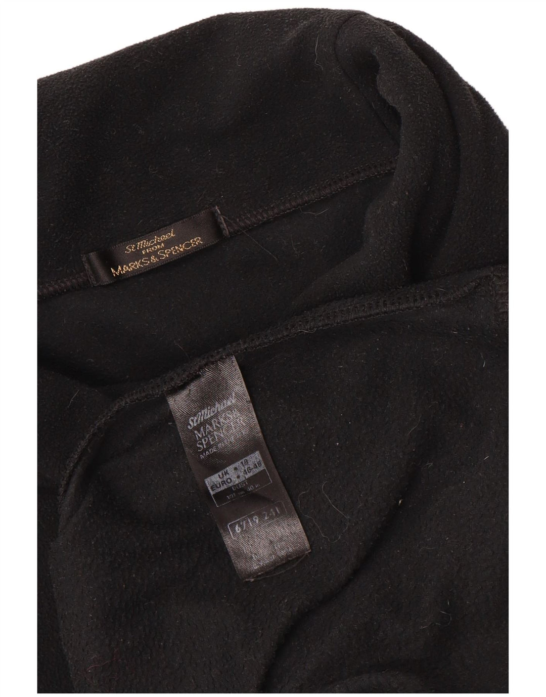 Marks & Spencer Γυναικείο υπερμεγέθη Fleece Jumper UK 18 XL μαύρο πολυεστέρα