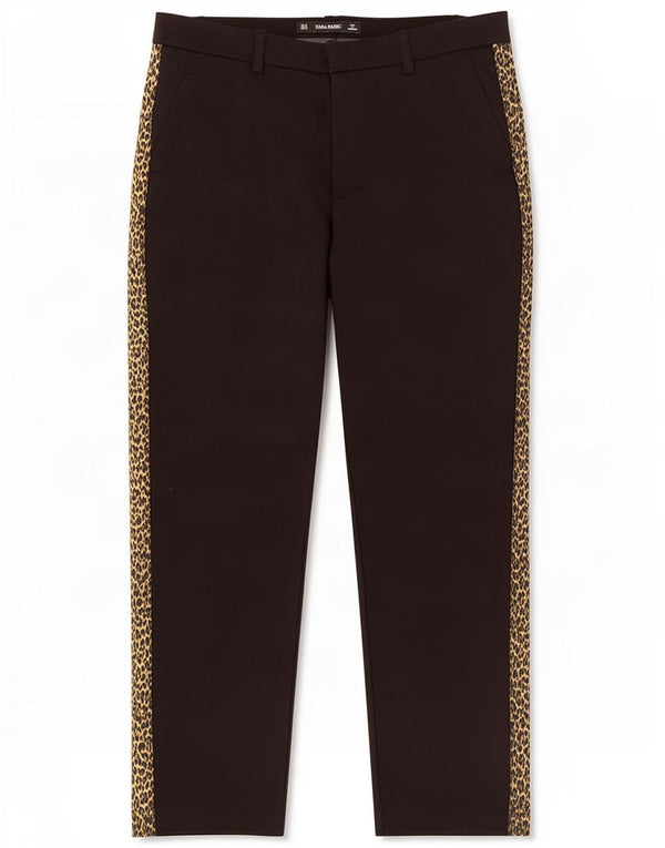Zara Γυναικείο ίσιο κομμένο παντελόνι Medium W28 L25 Μαύρο Animal Print