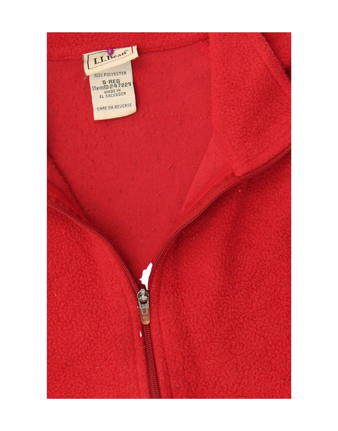 L.L.BEAN Womens Zip Neck Fleece Jumper UK 10 Small Red Polyester Vintage L.L.Bean and Second-Hand L.L.Bean from Messina Hembry 