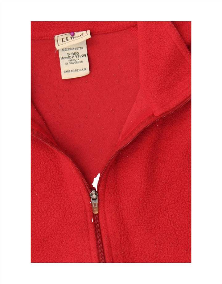 L.L.BEAN Womens Zip Neck Fleece Jumper UK 10 Small Red Polyester Vintage L.L.Bean and Second-Hand L.L.Bean from Messina Hembry 