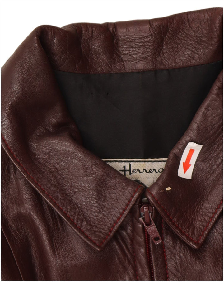 Herrero Γυναικείο Δερμάτινο Μπουφάν IT 48 XL Maroon Leather