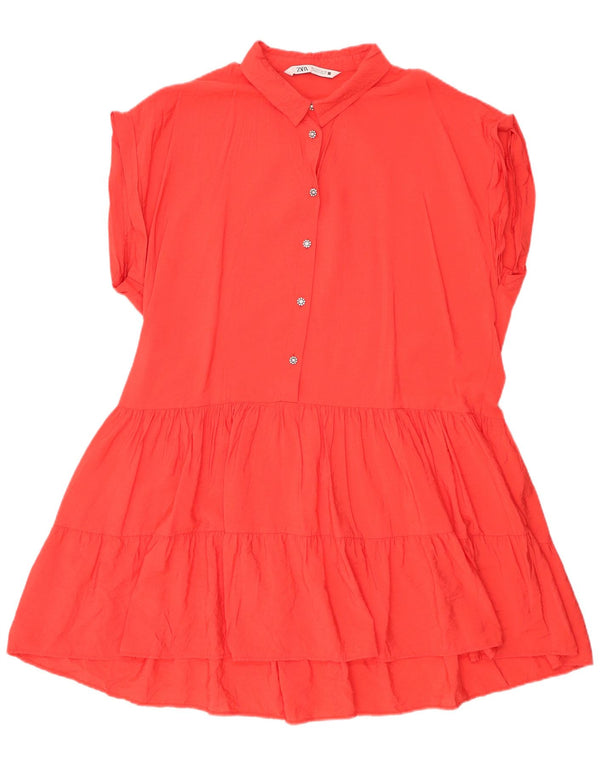 Zara Womens Basic Dress UK 16 Large Orange Viscose