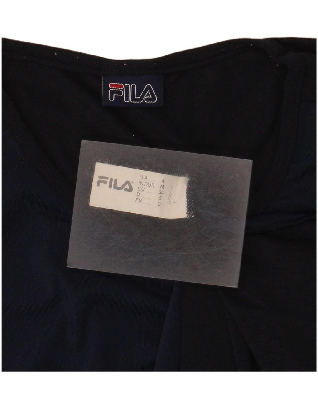 Fila Γυναικείο T-Shirt Top UK 12 Medium Navy Blue Polyamide