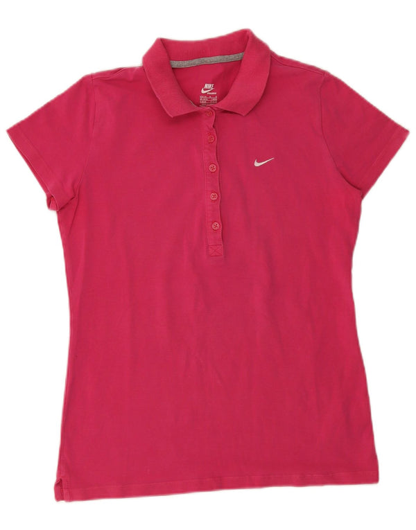 Γυναικείο μπλουζάκι πόλο Nike UK 16/18 μεγάλο ροζ βαμβακερό