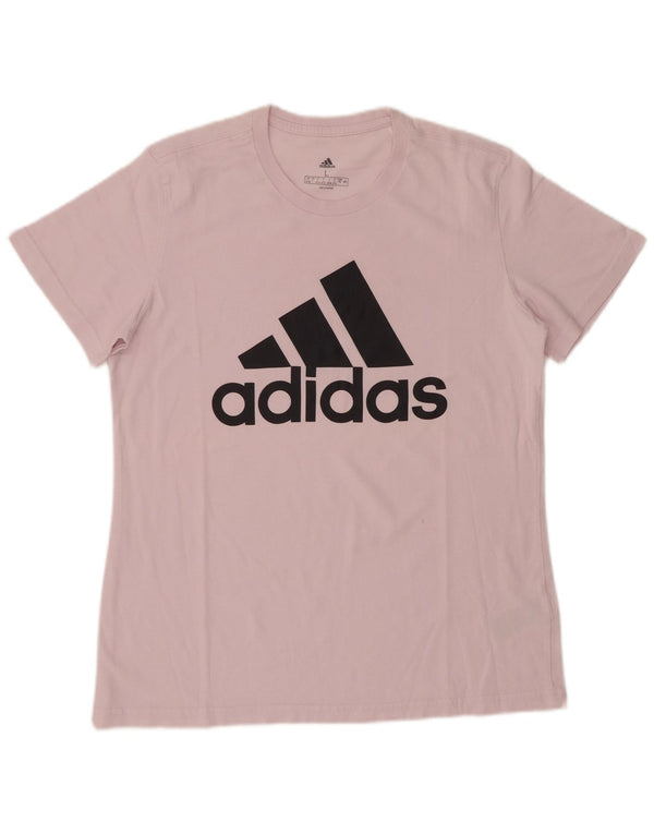 Γυναικείο γραφικό μπλουζάκι ADIDAS Top UK 16/18 μεγάλο ροζ βαμβακερό