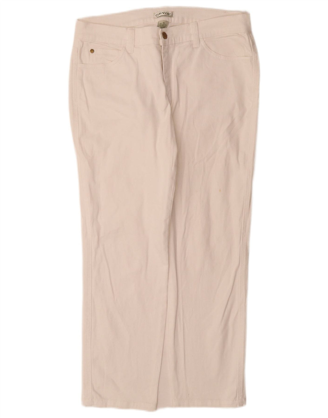 Γυναικείο ίσιο τζιν Orvis US 10 Large W30 L28 Λευκό βαμβακερό