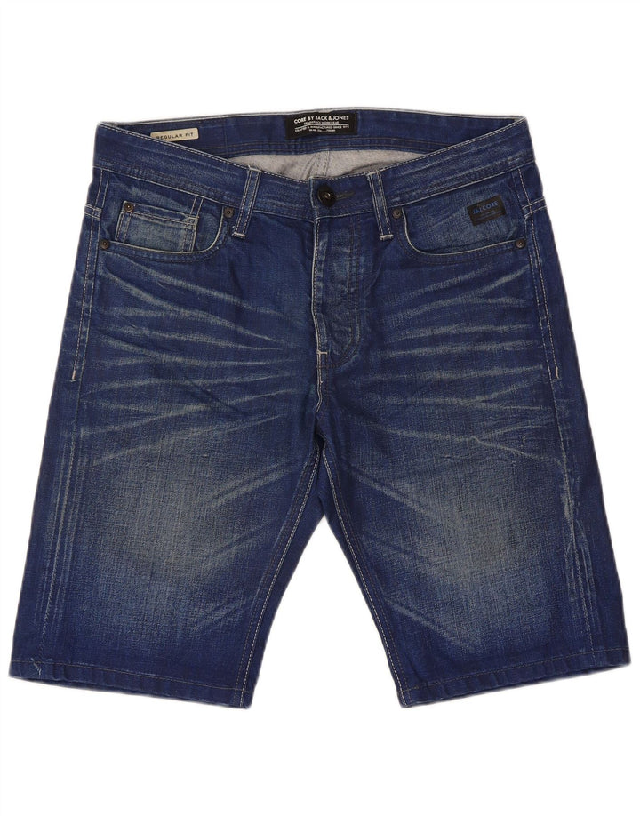 Jack & Jones Ανδρικό τζιν σορτς με κανονική εφαρμογή μικρό W32 μπλε βαμβακερό