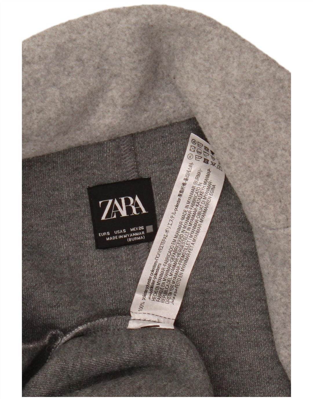 Zara Γυναικείο Ανοιχτό Παλτό UK 10 Small Grey Polyester