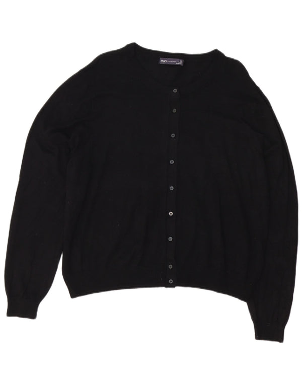 Marks & Spencer Γυναικεία ζακέτα πουλόβερ UK 22 3XL Μαύρη βισκόζη