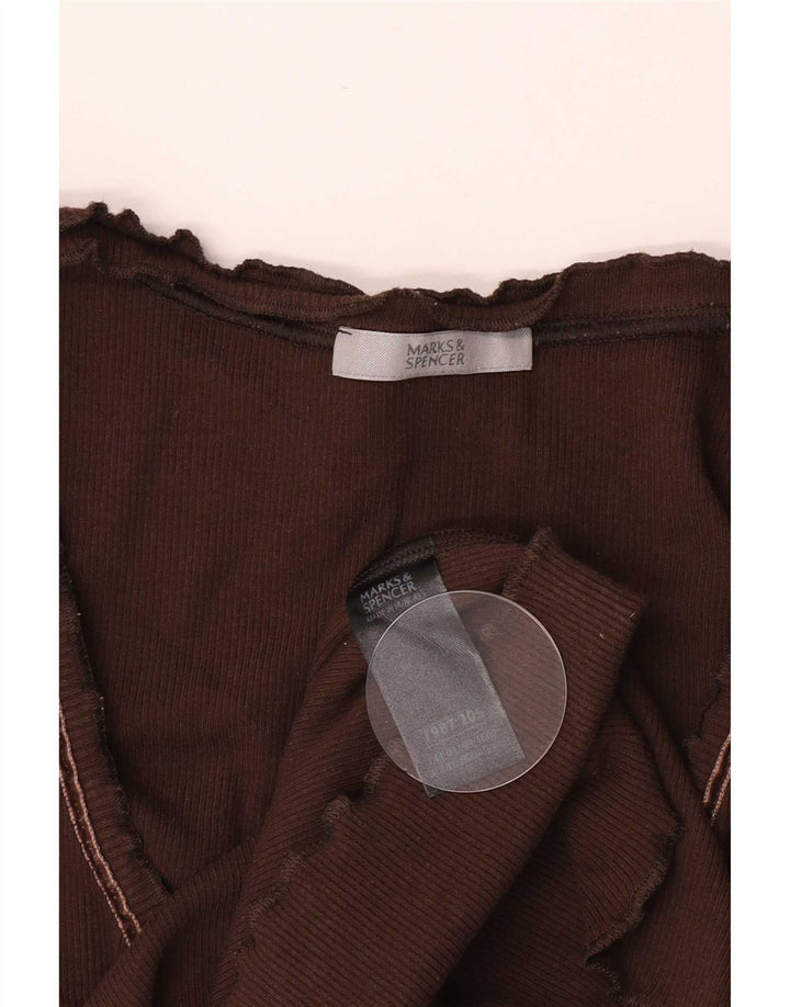 Marks & Spencer Γυναικείο μανίκι 3/4 UK 16 μεγάλο καφέ βαμβακερό