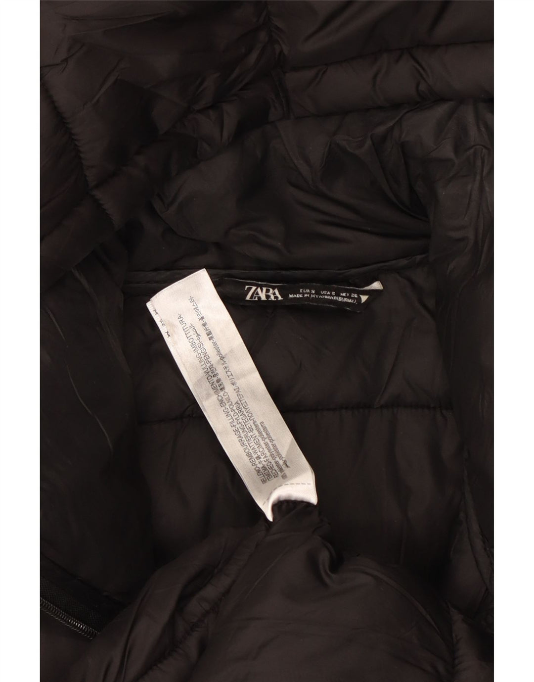 ZARA Γυναικείο παλτό με κουκούλα μεγάλου μεγέθους UK 10 μικρό μαύρο πολυεστέρα