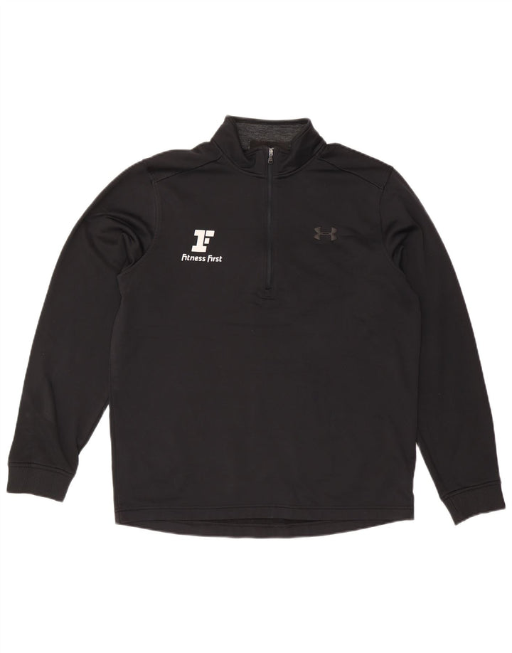 Ανδρική μπλούζα Under Armour Cold Gear με γραφικό φερμουάρ, μεσαίο μαύρο