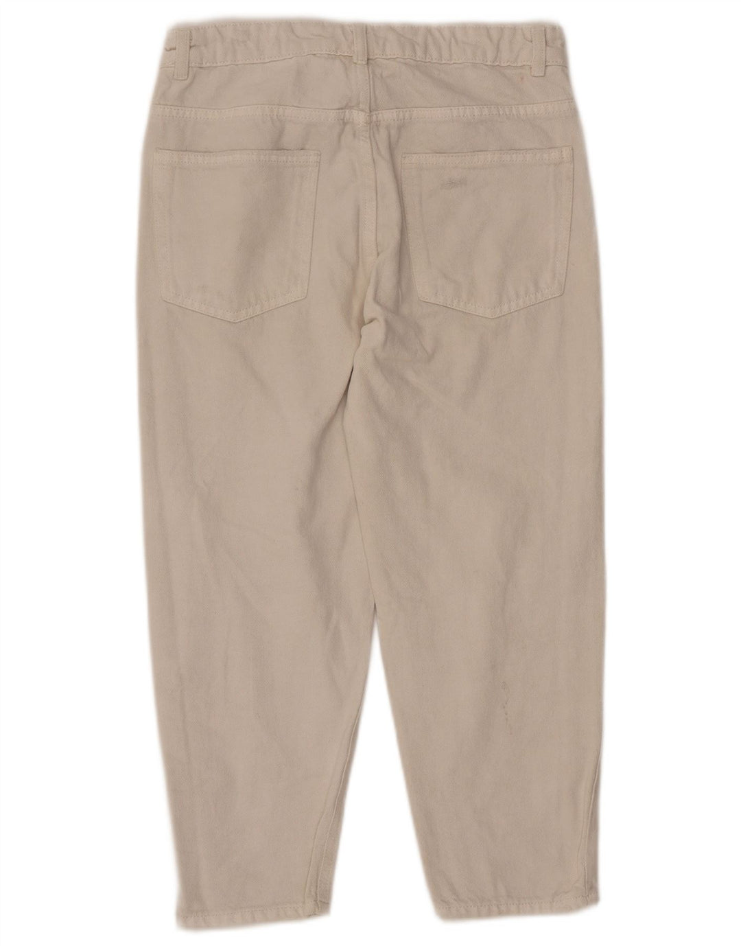 ZARA Κορίτσια ταλαιπωρημένα τζιν ψηλόμεση κωνικό 13-14 ετών W28 L22 Λευκό