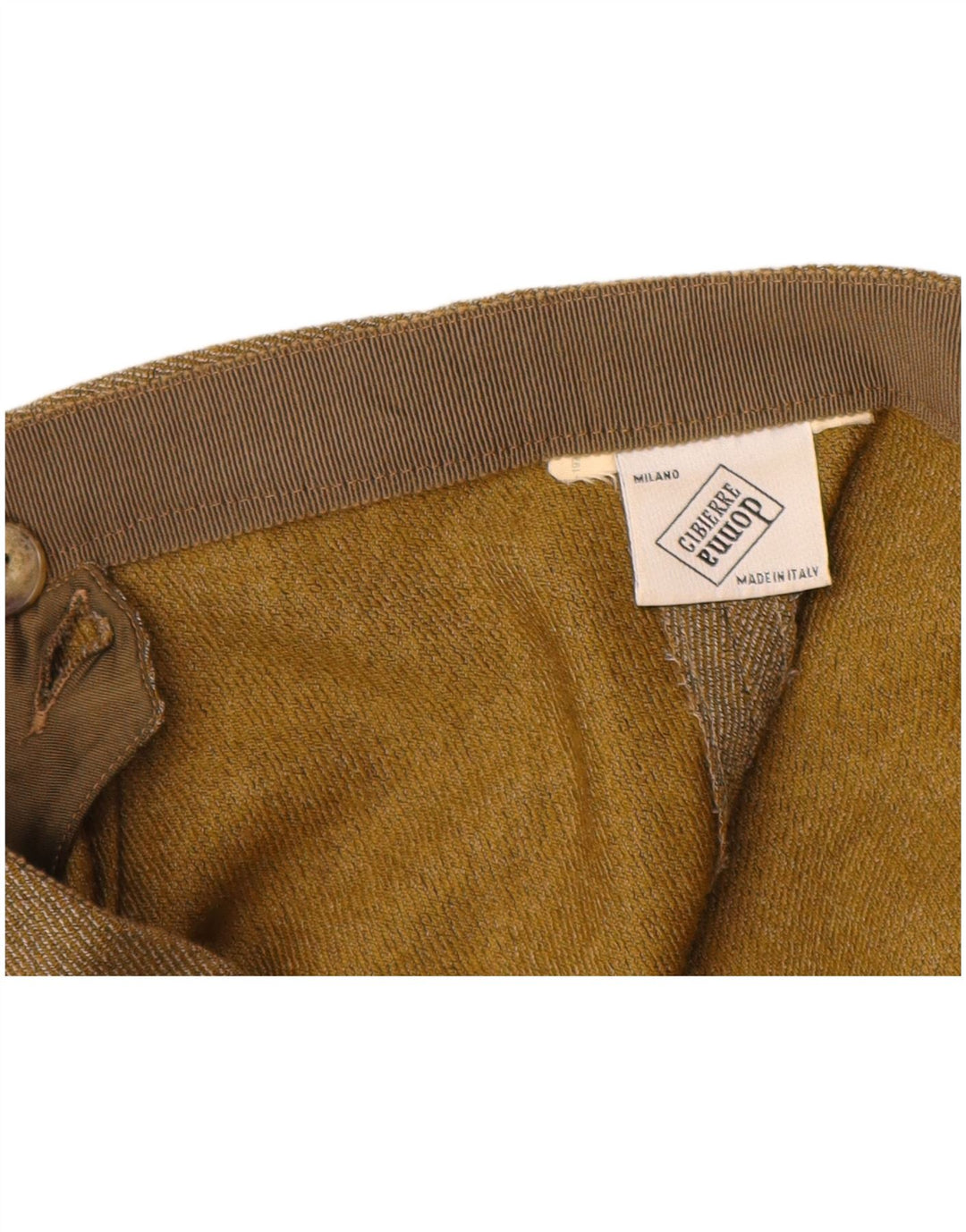 VINTAGE γυναικείο ψηλόμεσο κωνικό casual παντελόνι W28 L29 μπεζ ρίγες