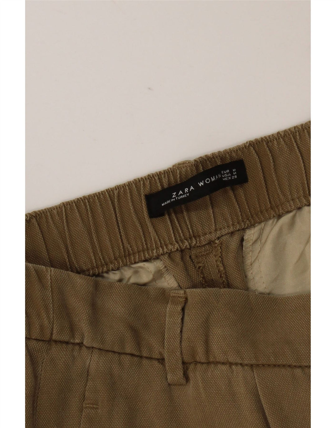 Zara Γυναικείο Παντελόνι με Καρφωτό Cropped Μεσαίο W28 L23 Καφέ