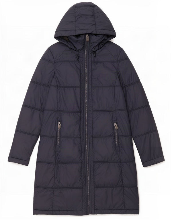Fat Face Γυναικείο παλτό με κουκούλα UK 8 Small Navy Blue Nylon