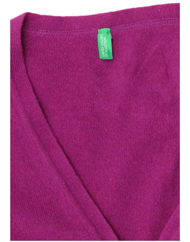 Γυναικείο πουλόβερ Benetton Cardigan UK 8 Small Purple Wool