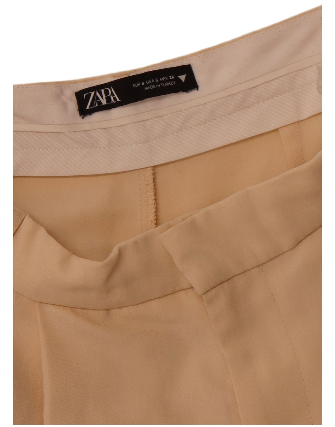 ZARA Γυναικείο παντελόνι Chino με καρφίτσες μικρό W26 L29 Μπεζ