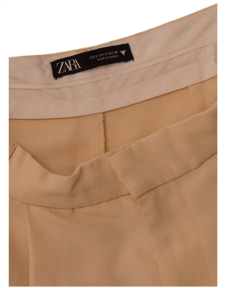 ZARA Γυναικείο παντελόνι Chino με καρφίτσες μικρό W26 L29 Μπεζ