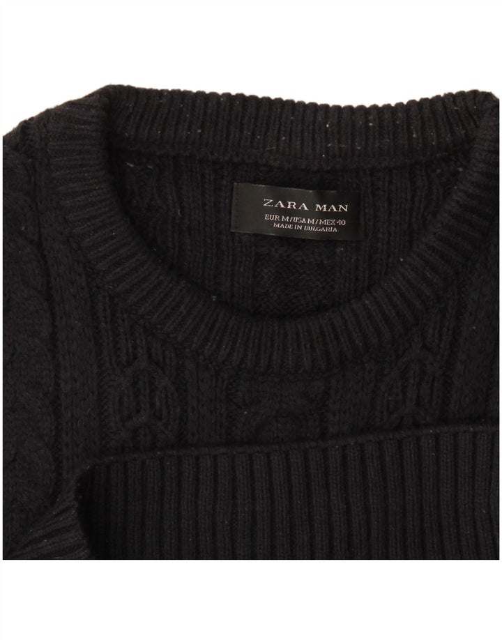 Ανδρικό πουλόβερ Zara Crew Neck Jumper Medium Navy Blue