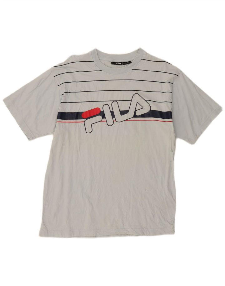 Ανδρικό γραφικό T-Shirt Fila Top μεγάλο γκρι ριγέ βαμβακερό