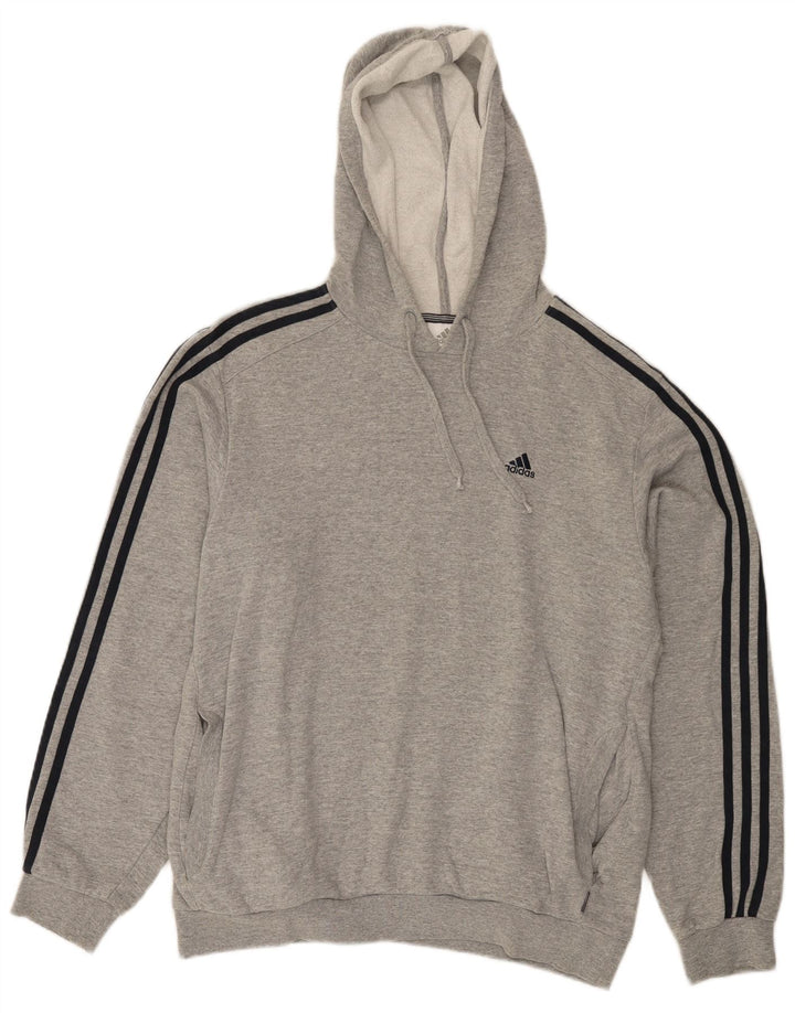 Ανδρικό φούτερ Adidas, μεσαίο γκρι βαμβακερό